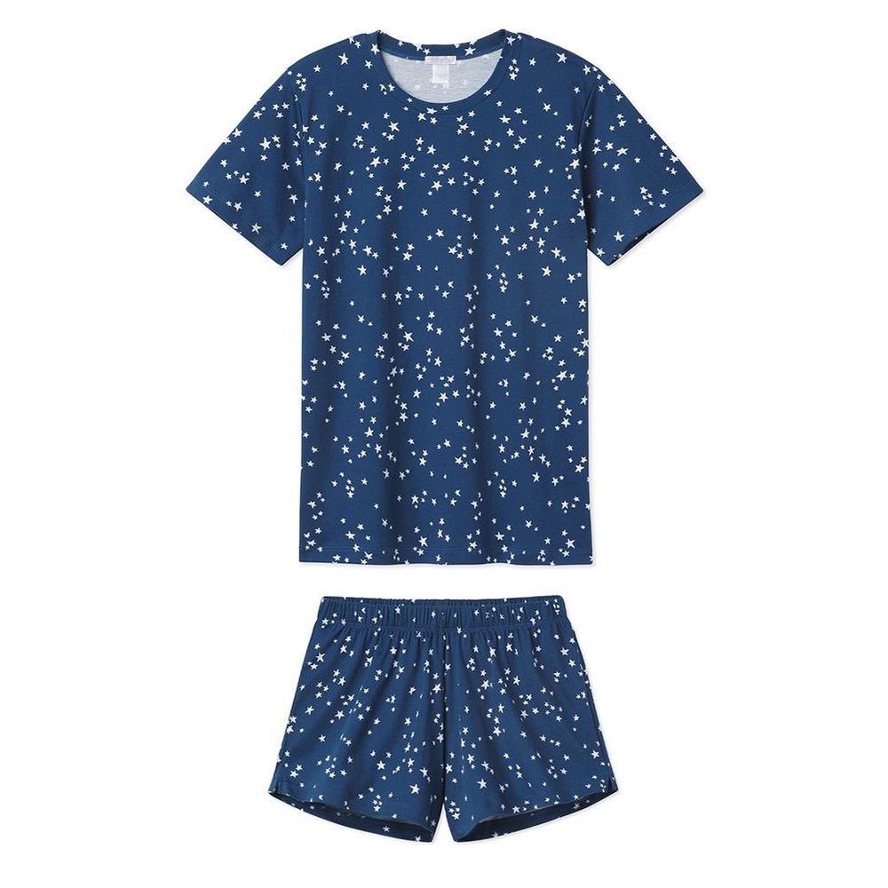 Women’s Navy Star Print Short Sleeve Pajama Set